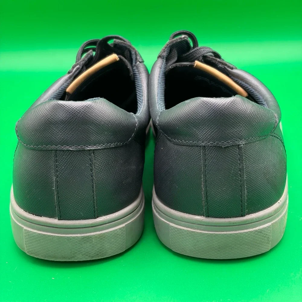 ALDO Leather Sneakers Mens 8 Black Lace Up Dress Shoes Casual Derby Low Top Work